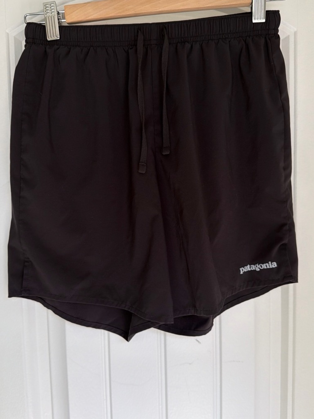 Patagonia Black Running Shorts with Drawstring Waist
